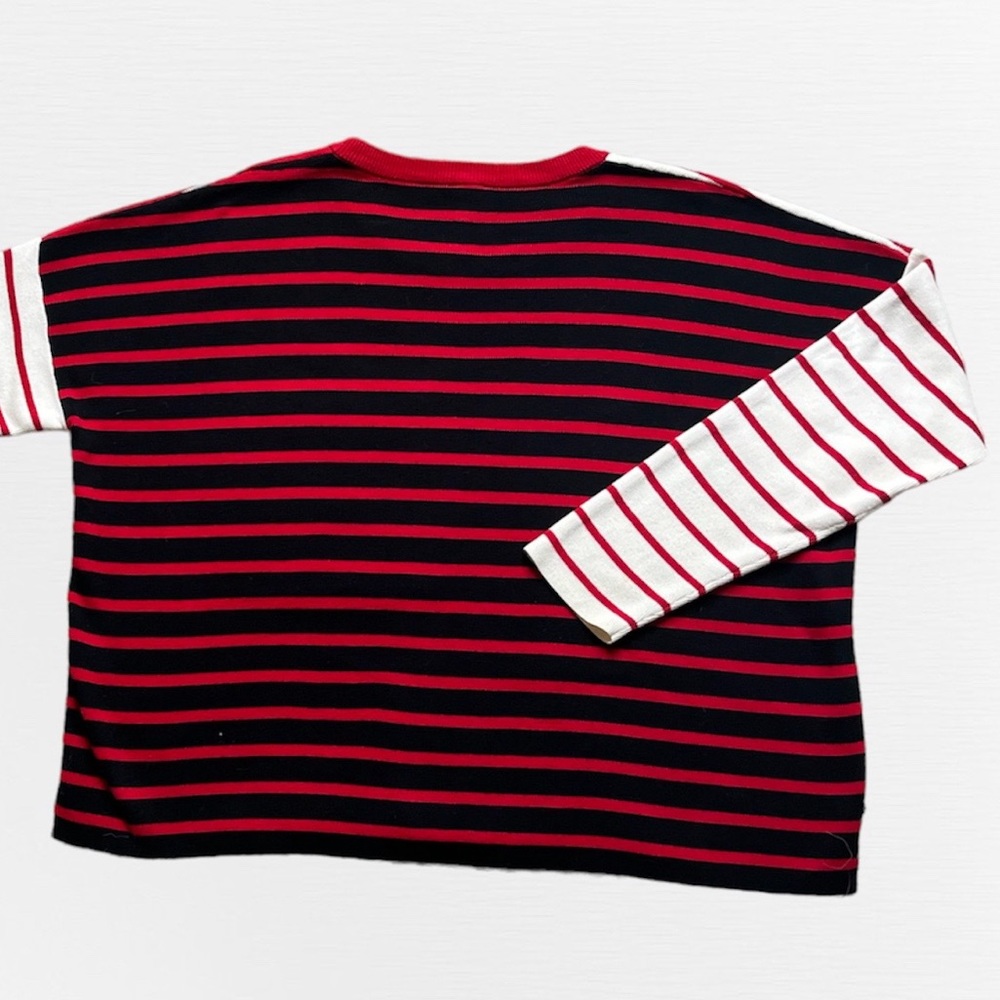 Large Cabi Mixed Stripe Patch Pullover - image 3